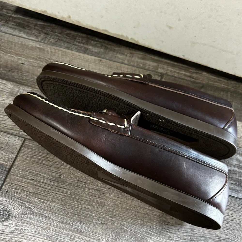 Oakstreet Bootmaker handcrafted in USA Classic Brown Leather Bit Loafers